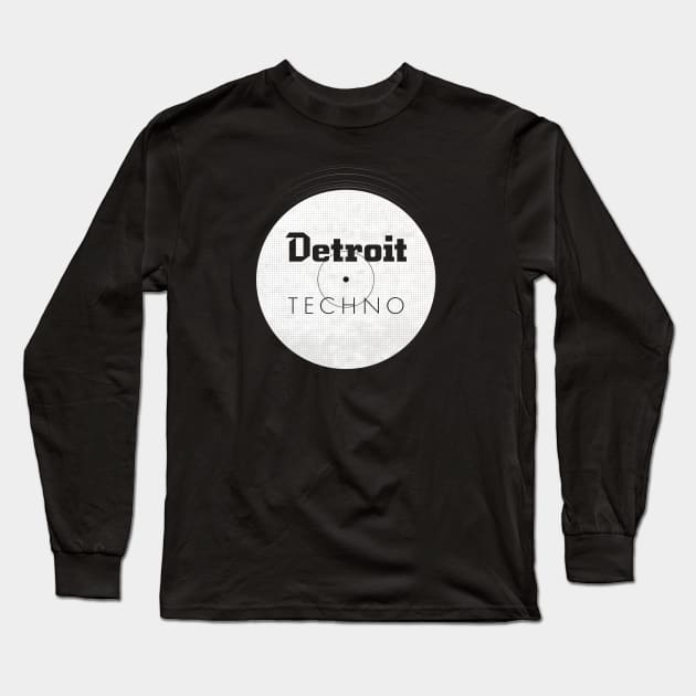 Detroit Techno - White Label Long Sleeve T-Shirt by Woodrat